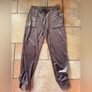 House Of Harlow 1960 Gray Plush Velour Velvet  Jogger Track Sweatpants Size S